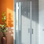 Die sonni Duschkabine 90x90 in einem modernen Badezimmer mit klaren Linien und elegantem Design.