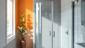 Die sonni Duschkabine 90x90 in einem modernen Badezimmer mit klaren Linien und elegantem Design.