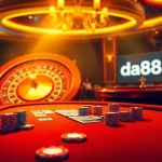 Experience the thrill of gambling at a luxurious poker table in a da88 casino setting.