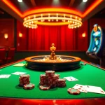 An exciting casino scene showcasing cards and chips at the 789win link mới online gambling environment.