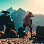 Freelock Ausrüstung für Abenteuer im Freien in einer dramatischen Berglandschaft.