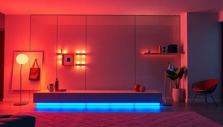 Nanoleaf Block Test showcasing RGB wall lights in a modern living room setup.