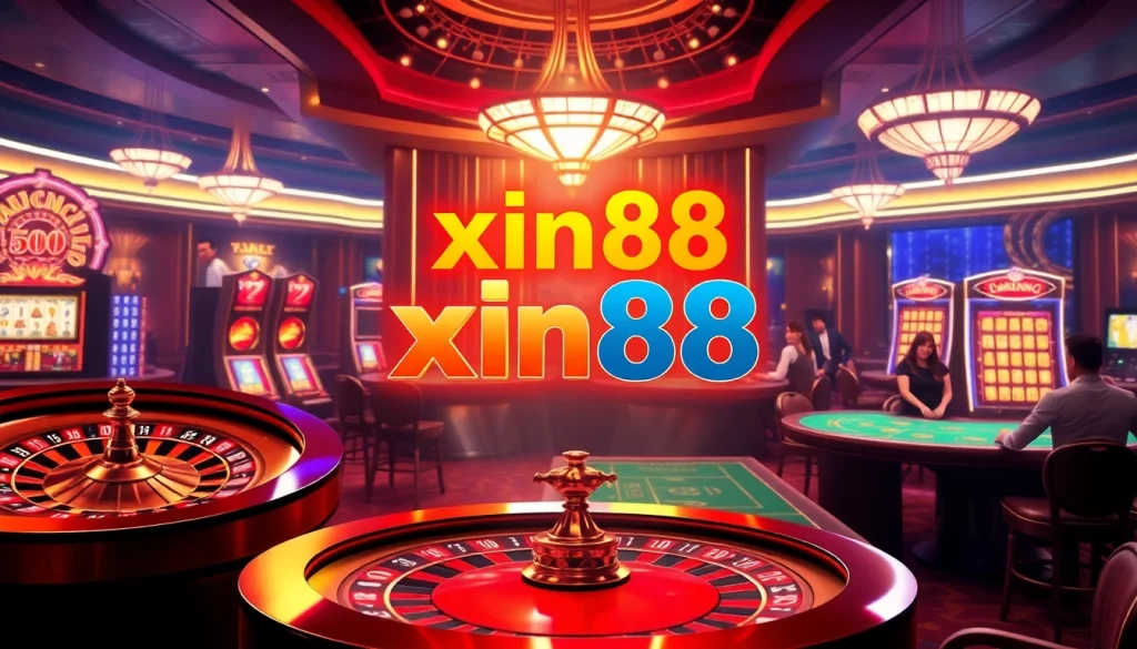 xIn88 players enjoy a thrilling online casino experience with high-stakes games and vibrant slot machines.