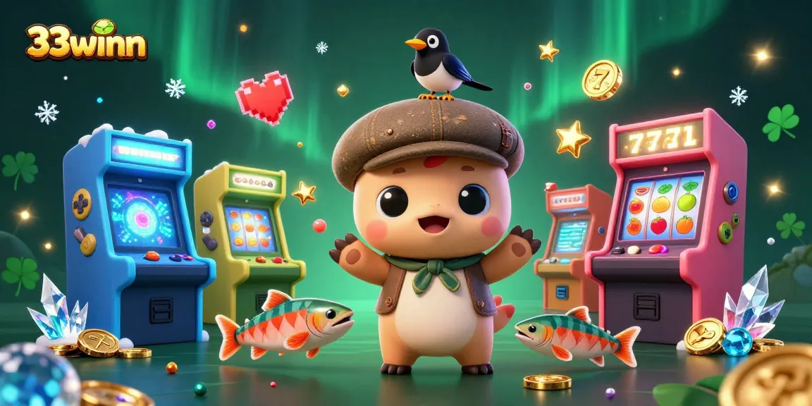 Engage with 33winn through an exciting scene featuring characters and vibrant gaming elements.